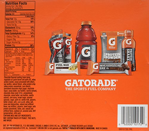 Gatorade Whey Protein Recover Bars, Chocolate Chip, 2.8 Ounce (6 Count) #TOP2