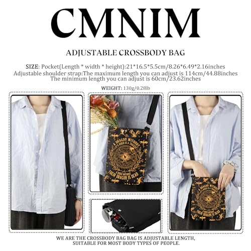 CMNIM Fantasy Book Merch Gifts Dragon Adjustable Crossbody Bag for Fans A Rider Without Their Dragon Is Dead Shoulder2