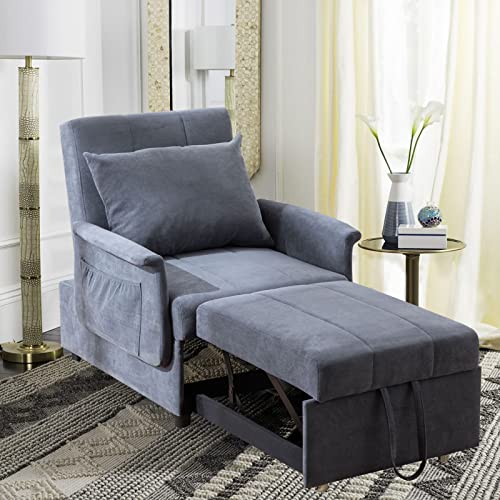 BINGTOO Sleeper Sofa Chair Bed 3 in 1 Convertible Chair Multi-Function Folding Ottoman Sleeper, Pull Out Sleeper Chair Bed- Modern Convertible Chair Bed Pull Out Sleeper Couch Bed for Living Room