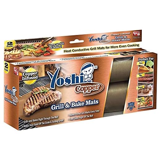 Yoshi Copper Grill and Bake Mats (Set of 2)