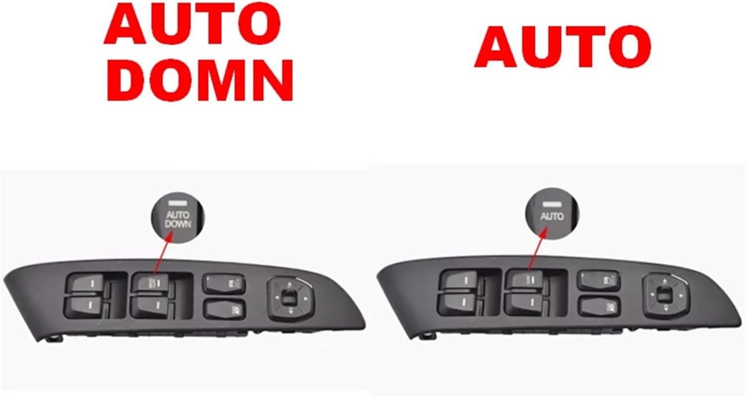 Compatible For Hyundai IX35 2009-2015 Left Front Electric Power Window Lifter Regulator Control Switch Butt 935702S000 935712S000 Black(09-12 AUTO)