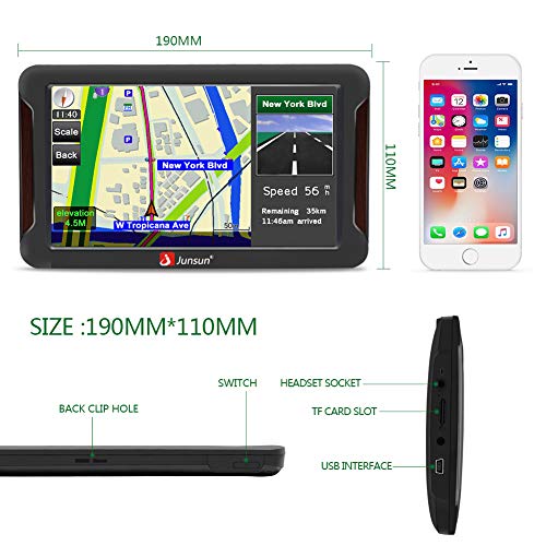 GPS Navigation for Car, 7 inch Car GPS HD Touch Screen 8GB 256MB Sat Nav for Cars with USA, Canada, Mexico Lifetime Map Free Update