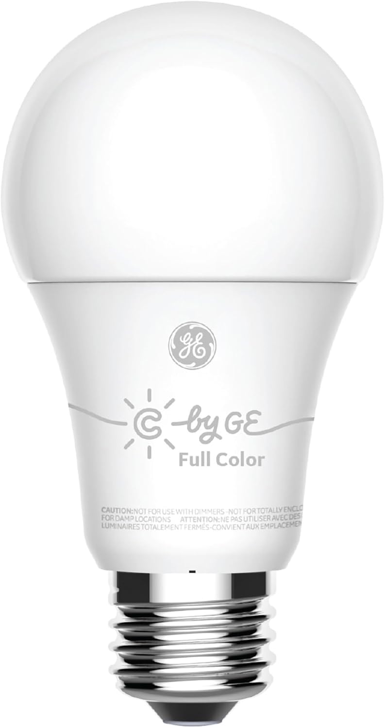 GE CYNC Smart LED Light Bulb, Full Color, Bluetooth Enabled, Alexa and Google Home Compatible,White, (1 Pack), Packaging May Vary Full Color 1 Count (Pack of 1) - Image 1 of 8