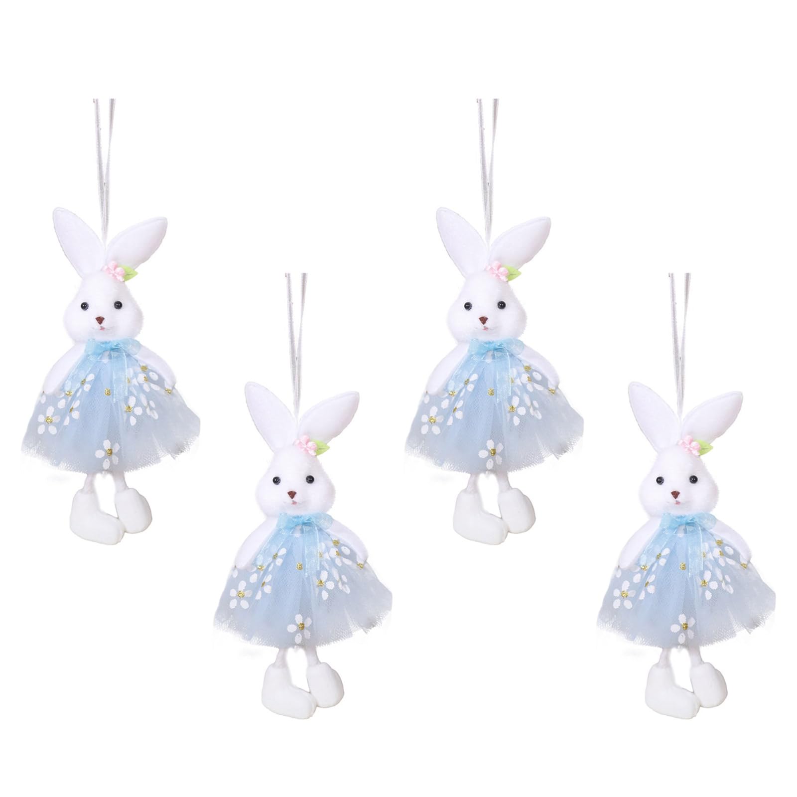 Tfaoys Blue 4Pcs Holiday Bunnies Hanging Ornaments Loves Dress Bunnies Figurines Toy For Home And Decoration Decorations