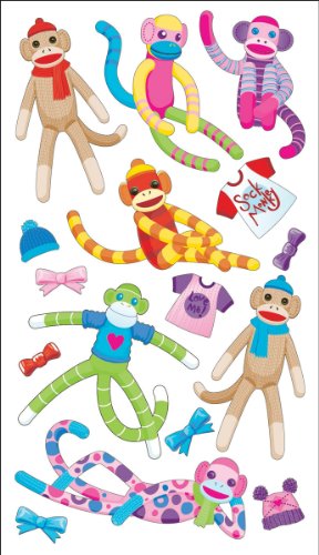 EK Success Sticko Stickers-Sock Monkeys
