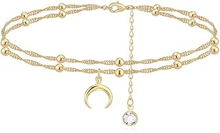 Pingyongchang Boho Butterfly Layered Anklet Bracelets Beaded Layered Beach Butterfly Anklets Bracelets for Women Girls Summer Beach Foot Jewelry Set, Metal, metal,