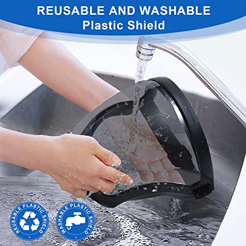 Bfhongly 2 Pack Anti Fog Protective Full Face Shield, Plastic Safety Face Shield Equipment For Unisex And Adult, Reusable High-Definition Face Protection For Eye, Nose, Mouth Protection #TOP2