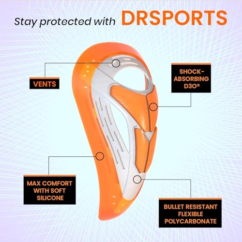 DR Sports Flex Cup D3O Impact Shield, Men’s Athletic Cup with Ergonomic Comfort, Groin Protector for Football, MMA, Boxing, Rugby & Baseball, Sports Protective Cup for High-Contact Training (X-Small)