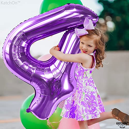 Image of KatchOn Giant Purple 4 Balloon Number - 40 Inch Birthday Decorations