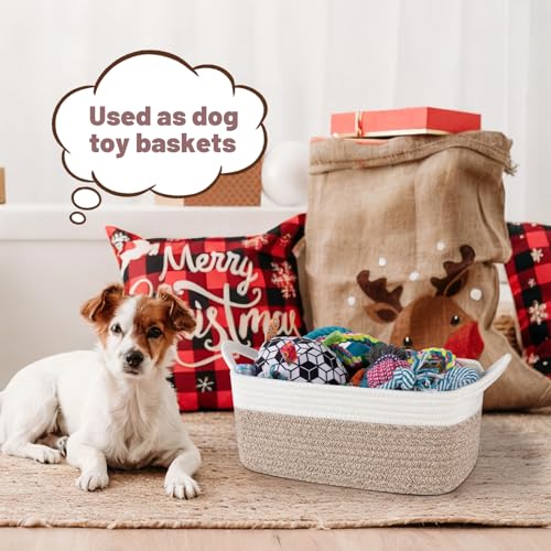 Image of OIASKET Gift Basket Empty with Handle, Small Woven Baskets for Gifts Empty | 13.6 inchx10 inchx5.9 inch, Baby Shower Toy Storage Baskets, Dog Toy Storage for Organizing, with Gift Bag Ribbon Tissue Paper
