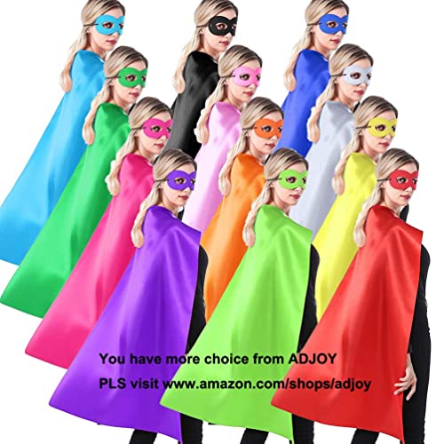 Adjoy Superhero Capes And Masks For Adults Teenagers - 5 Sets For Men & Women - Dress Up Superhero Party Costumes For Team Building (Pink) #TOP3