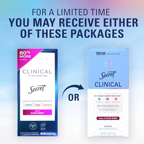 Secret Clinical Antiperspirant Deodorant for Women, Clean Berry, 2.6 oz | 100HR Sweat & Odor Protection | Clear Gel | Fights 3 Types of Sweat | Pro-Hyaluronic Acid & pH Balancing | Cruelty-Free - image 9