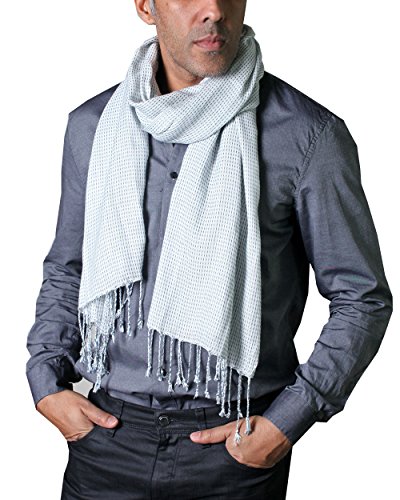 Men's Line Pattern Scarf With Tassels, Soft Versatile Dressy Party Classy #TOP11