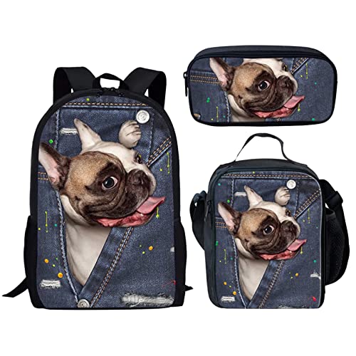 ADAhgu Rucksack Mit Bulldogge Design - Leicht & Wasserdicht Für Schule & Reisen