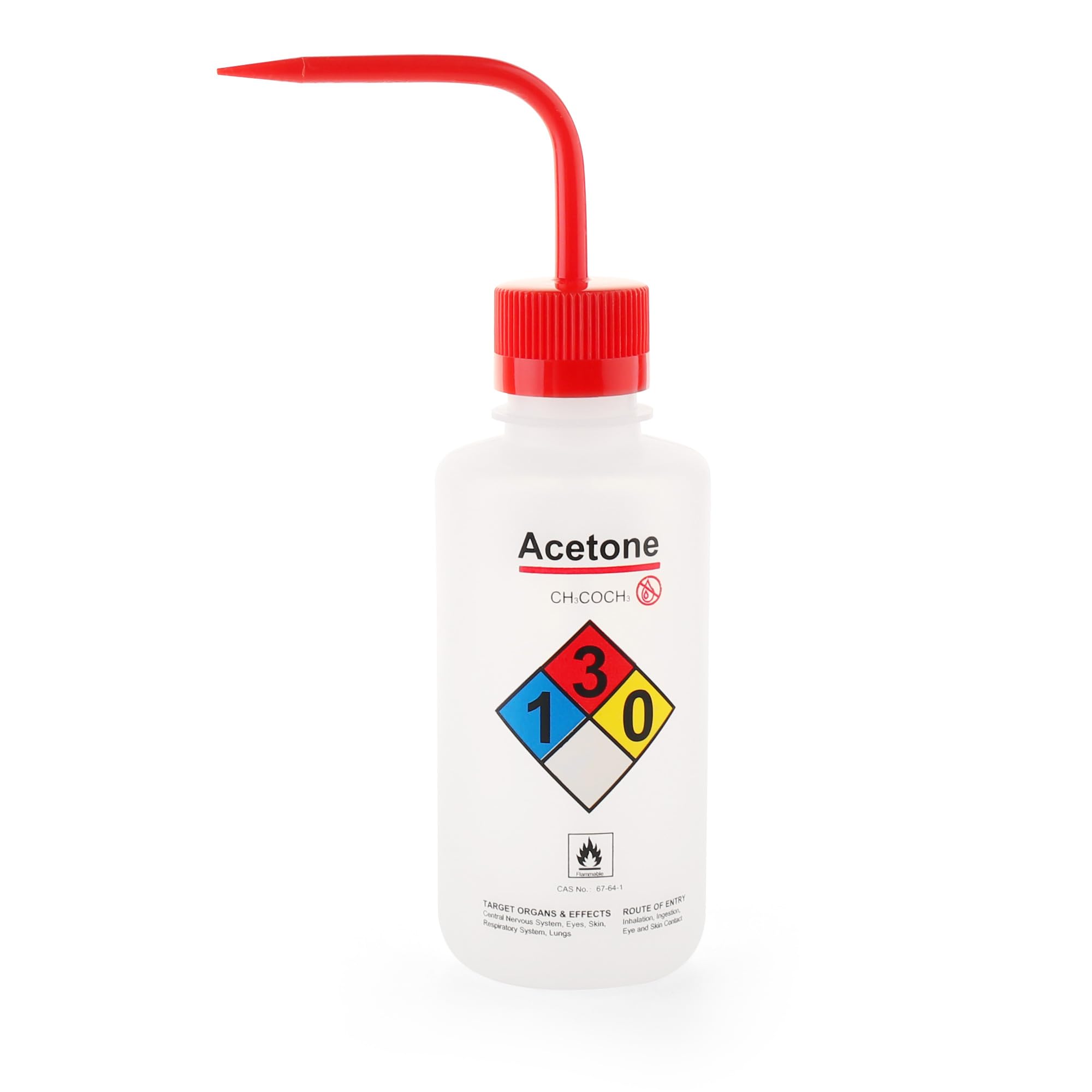 LABINVO Acetone Wash Bottle, 1PC of Vol.500ml (17oz), Narrow Mouth, Self-Venting Safety Wash Bottle, LDPE Material, IN-WBA501