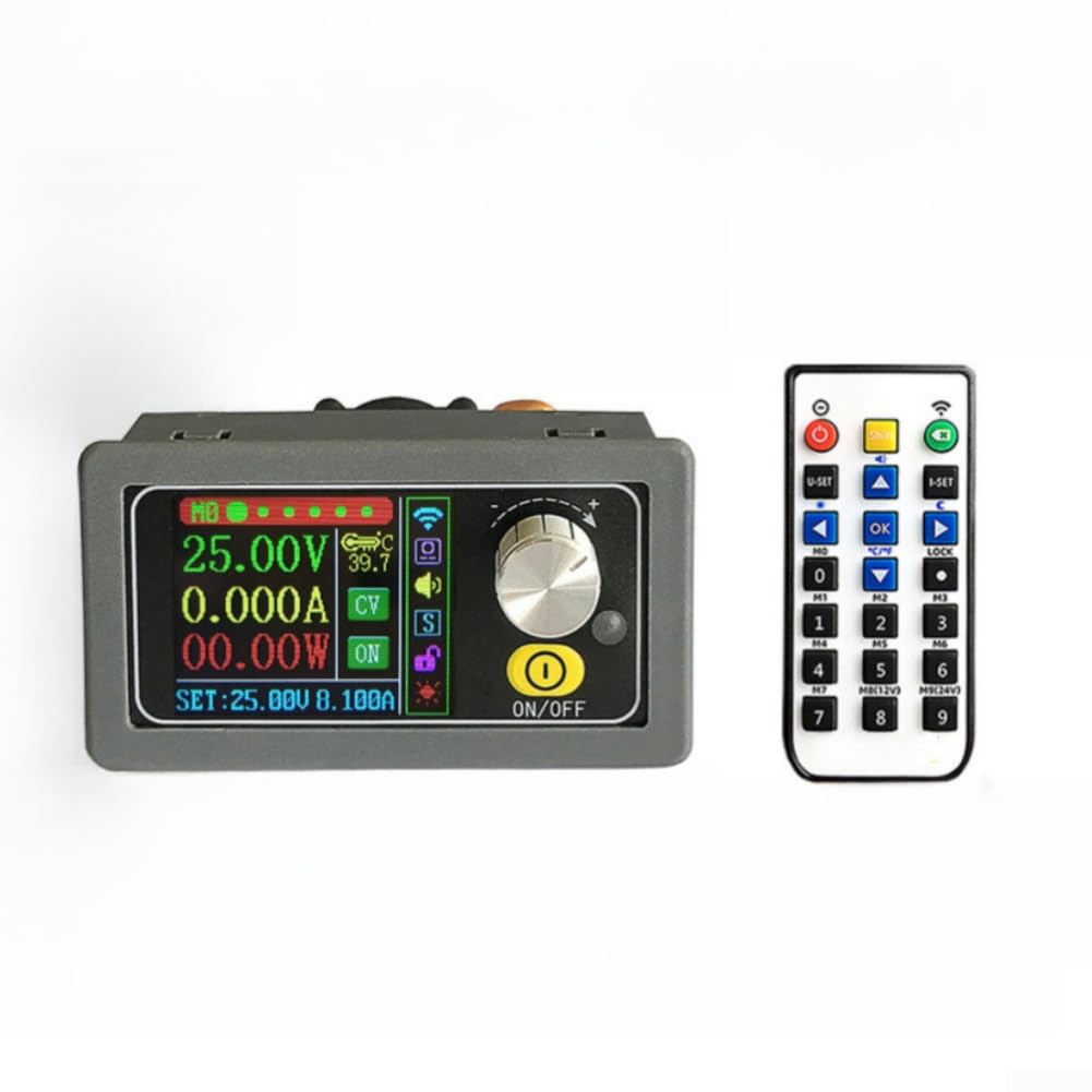 Alimentatore DC regolabile 0-50V 8A 400W con telecomando WiFi, regolatore di tensione digitale con protezione da sovraccarico e 10 slot di memoria per laboratorio e CNC, nero (con WIFI)