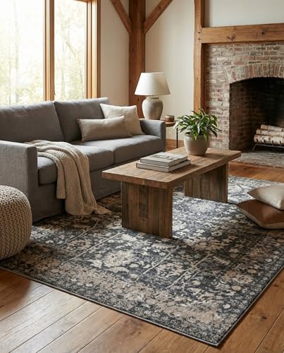 Rugs.com Oregon Collection Rug – 5' x 8' Gray Low-Pile