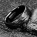 Vakki Black Mens Tungsten Wedding Bands 8mm Hammered Brushed Promise Rings Size 9