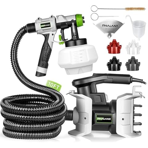 PHALANX 700W HVLP Paint Sprayer,150DIN-s High Power Electric Spray Paint,4 Nozzle Sizes & 3 Spray Patterns,Suitable for Indoor Walls, Furniture, Floors, Outdoor Wall Lights Cover