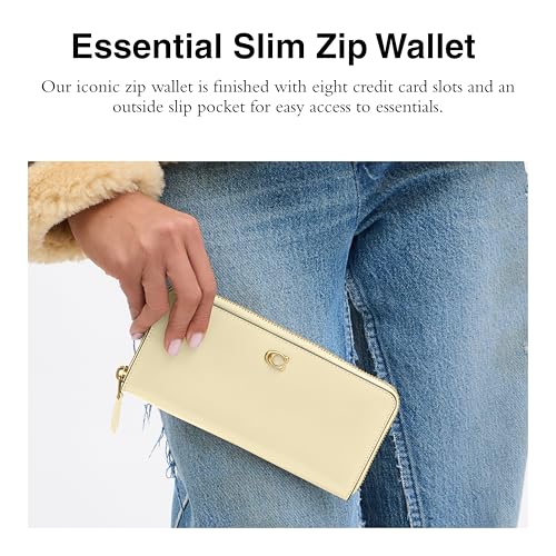 Coach Essential Slim Accordion Zip Wallet, B4/Moonlight2