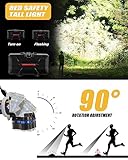 Hyted Head Torch Rechargeable, Super Bright 18000 Lumens Headlight, Waterproof with Red Warning Lights Headlamp, 8 LED 8 Modes Led Head Torch for Cycling Running Camping - Image 4