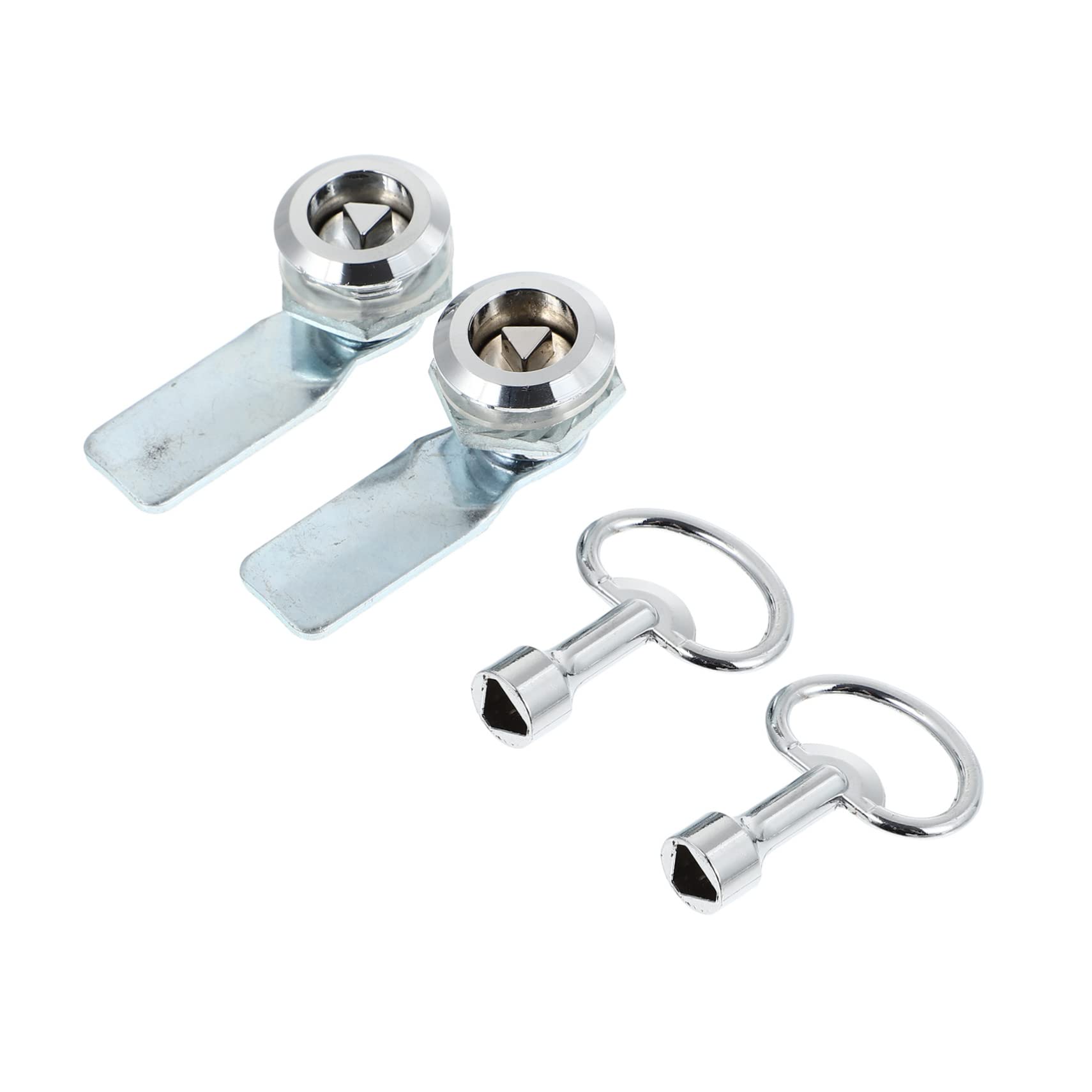 POPETPOP Zinc Alloy Triangle Lock for Distribution Box Sturdy Electric Cabinet Lock Key Secure Latch for Power Cabinets 2-Piece Set for Home and Office Use