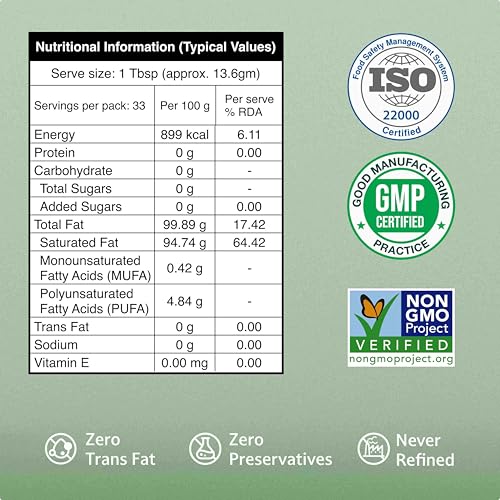 Image of Gramiyaa Cold Pressed Virgin Coconut Oil 500 Ml | Chemical-free, Zero Trans-fat Cooking Oil | Unrefined | Fresh Protect Pack