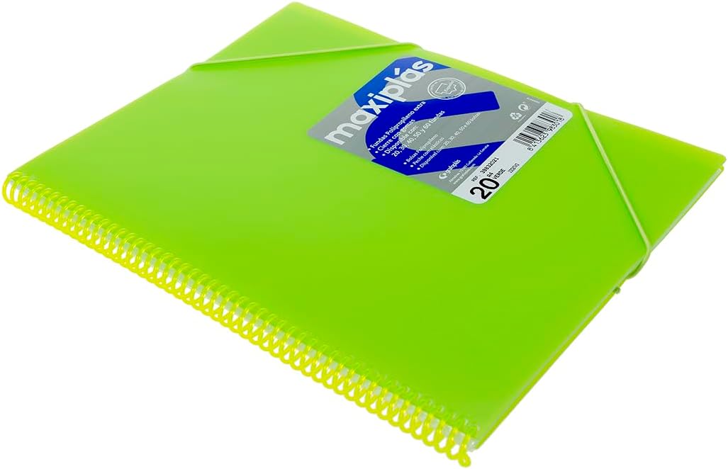 CARPETA 20 FUNDAS MAXIPLAS TRANSP VERDE
