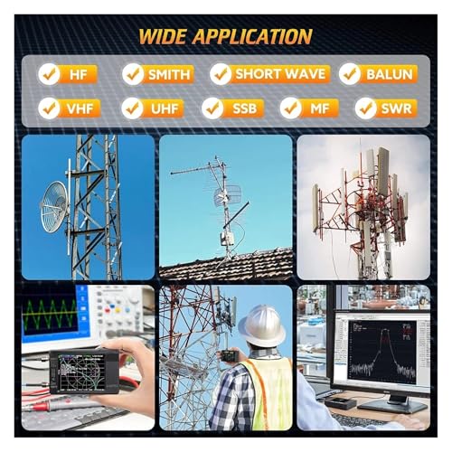 Analizador de espectro y antena vectorial con gráfico Smith para ajustar señales HF y UHF 6