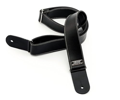 Correias P/INSTR.CORDAS C/PONTEIRAS COURO DUPLO- LINHA SUPREME (Preto Liso)