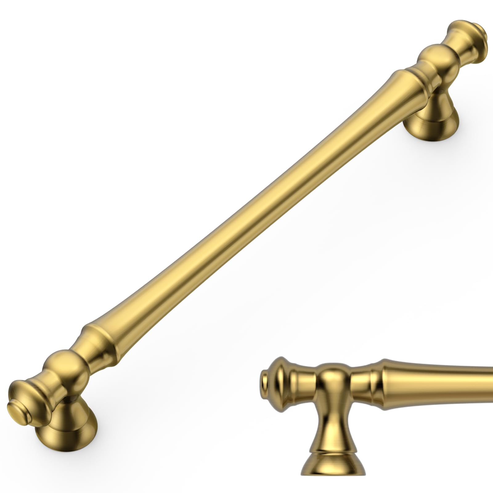 Amerdeco 6 Pack Brushed Moderne Brass Cabinet Pulls 160mm Hole Center Cabinet Hardware Kitchen Cabinet Handles for Bathroom Drawer Pulls Dresser Pulls AM022 — image 1