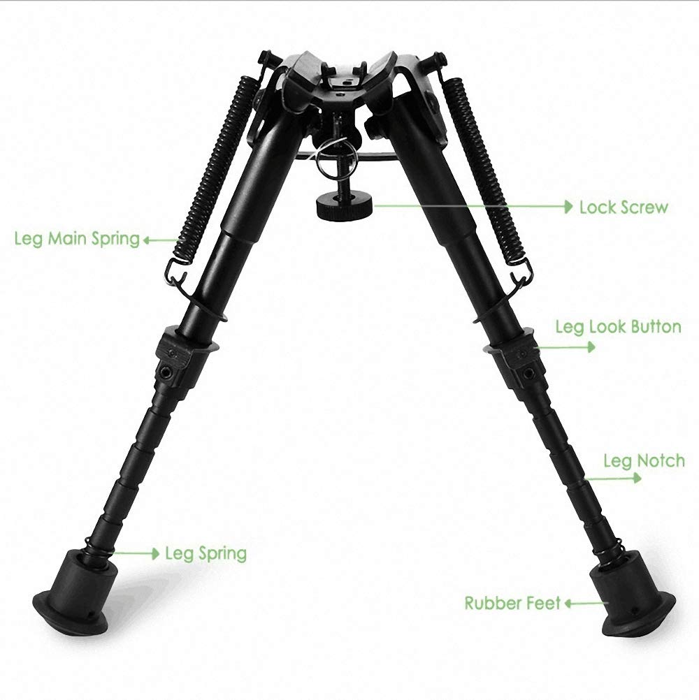 6-9 Zoll Taktisch Gewehr Zweibein, Teleskop Pendelkopf Halterung Stützrahmen 20mm Halterung Stativ Nachrüstung Zubehör mit Adapter Bipod