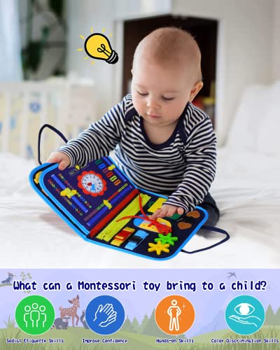 Medxin Busy Board For Toddlers 1 2 3 4 Year Old, Sensory Board For Educational Preschool Learning Fine Motor Skills, Toddler Plane Car Travel Activities Toys, Montessori Toys For Boys Girls Gifts #TOP1