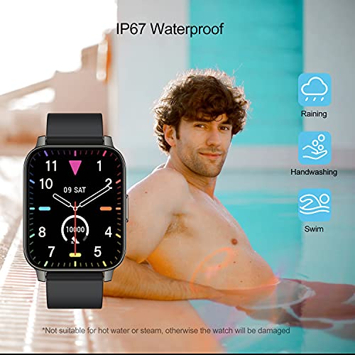 Smart Watches for Men, Fitness Tracker 1.69'' Touch Screen Fitness Watches with Heart Rate Blood Pressure and Sleep Monitor Pedometer Waterproof Smartwatchs Compatible with Android iPhone iOS
