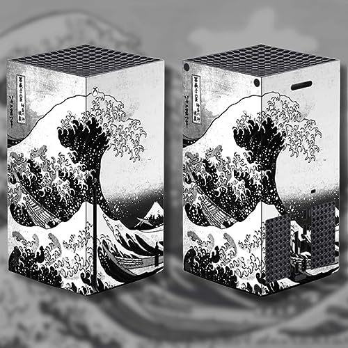 BelugaDesign Skin Wave Xbox | Adesivo de vinil Estético Anime Japonês Preto Branco Grande Kanagawa O