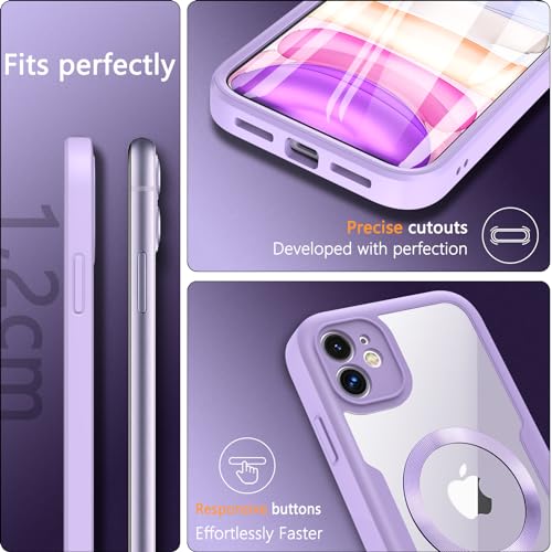 Coque antichoc iPhone 11 intégrale à 360 degrés compatible MagSafe violette - 7
