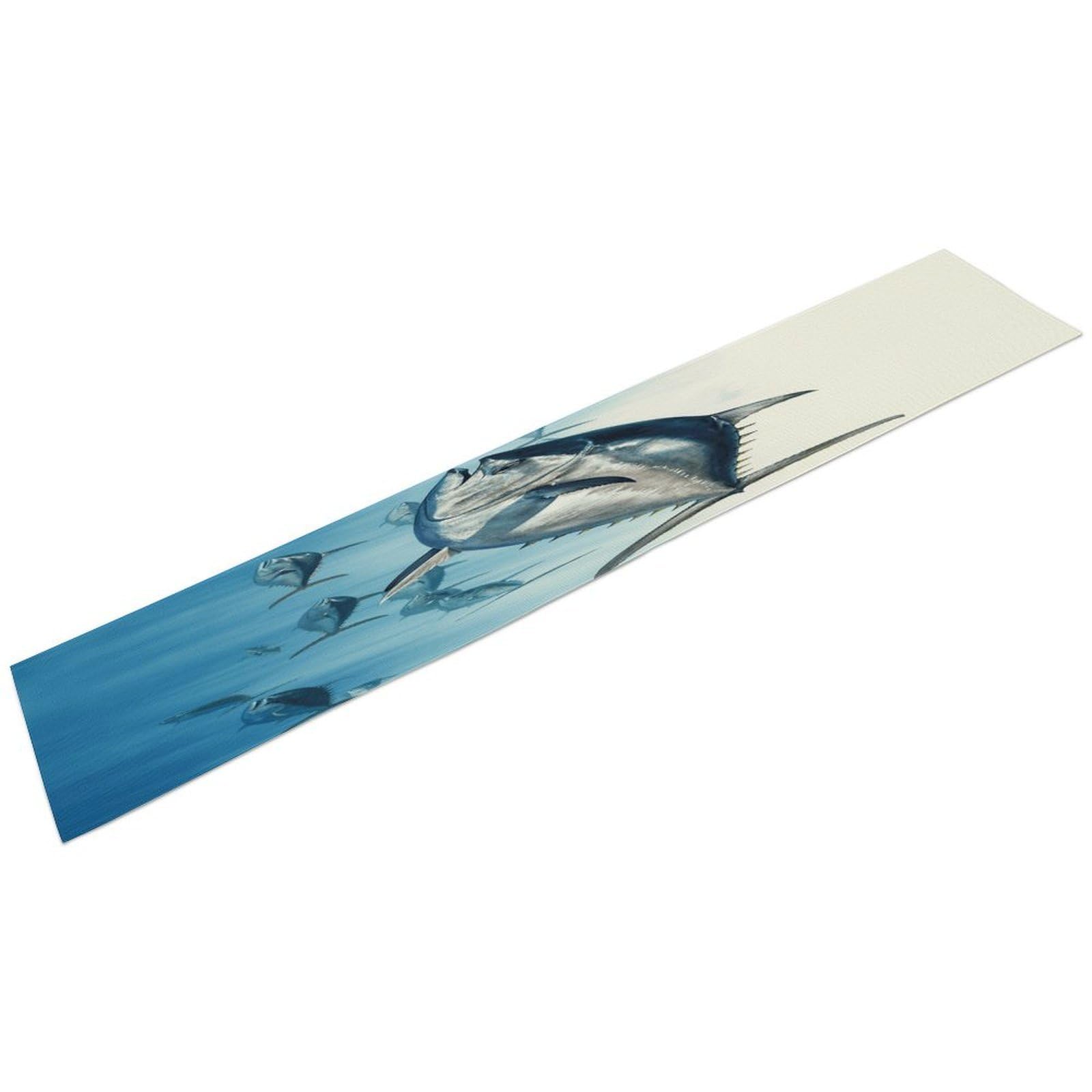 Bluefin Tuna Thunnus Table Runner 13" X 72" Exquisite Linen Table Runner Wrinkle Resistant Farmhouse Rustic Table Runners Seasonal Table Decoration for Kitchen Dining Home Party