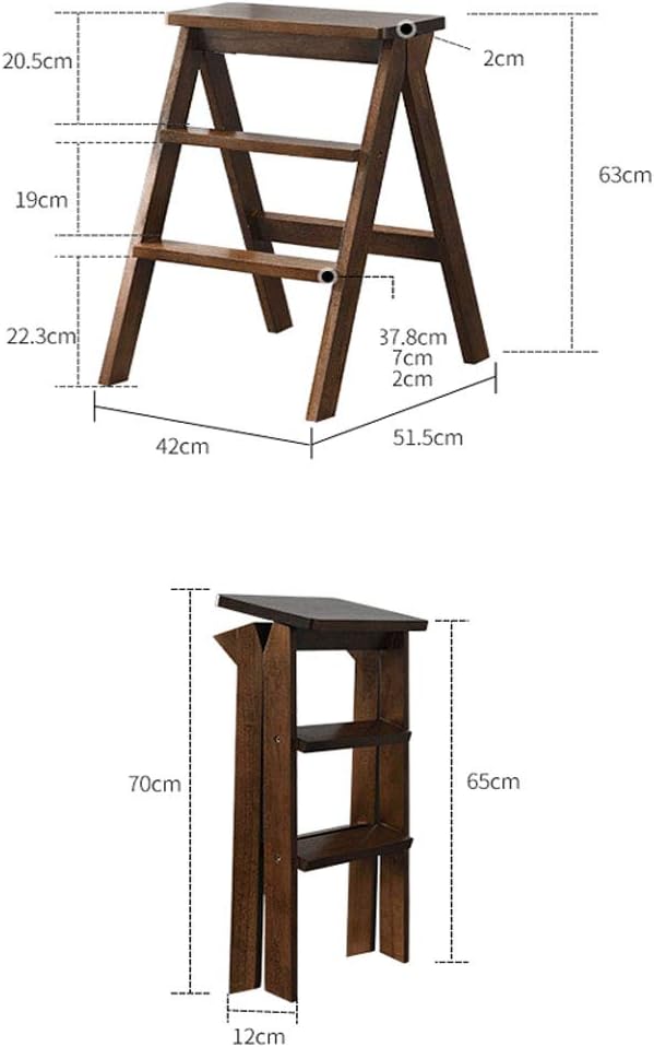 5-Steps Stool Folding Step Stool Ladder with Handgrip Anti-Slip Sturdy and Wide Pedal Multi-Use for Household and Office Portable Step Stool Steel