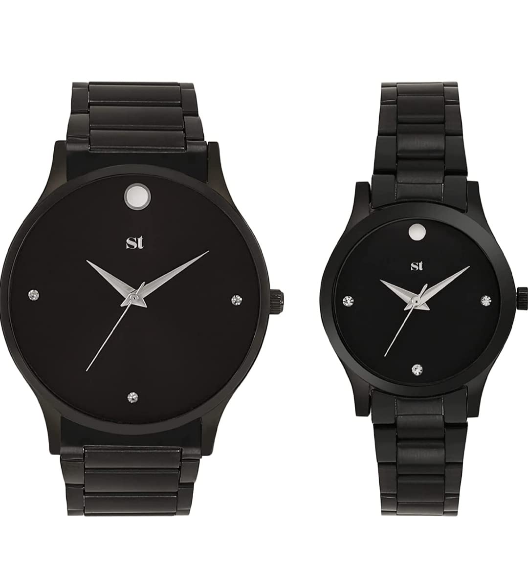 swiss track Stainless Steel Stt-85 Mavado Analogue Mens & Womens Watch (Black Dial Black Colored Strap) (Pack Of 2) (B0BPZNQLJQ) Amazon Price History, Amazon Price Tracker