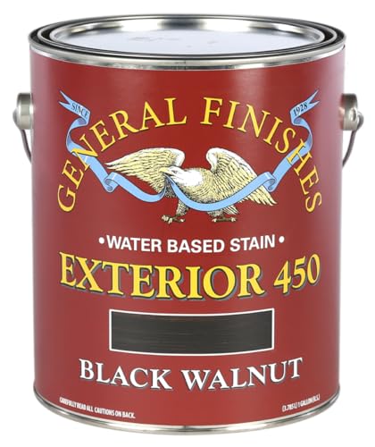 General Finishes Exterior 450 Water Based Wood Stain, 1 Gallon, Black Walnut