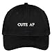 Trendy Apparel Shop Cute Af Embroidered Low Profile Cotton Cap Dad Hat - Black