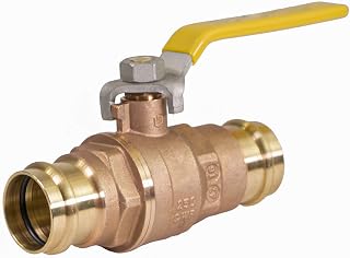 Midline Valve 532VLV001 Double-O-Ring Ball Valve, with 1 in. Press Connections, Brass, 1