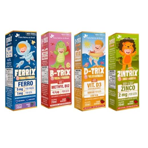 Ferrix + B-Trix + D-Trix + Zintrix - Flora Nativa (30ml, Uva)