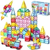 WOOBLO Magnetische Bausteine, ??????????? Magnetbausteine, Magnetspiel Montessori Spielzeug ab 3 Jahre, Magnete Spielzeug ab 3 4 5 Jahre, Bausatz Geschenk für Kinder Jungen Mädchen