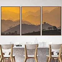 3 Piece Framed Canvas Wall Art Abstract Mountain Top Landscape Canvas Prints Home Artwork Decoration for Living Room,Bedroom - 16