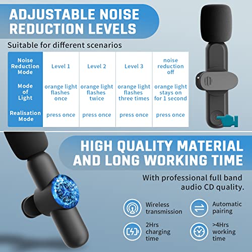 Leereel 2er-Pack Lavalier Mikrofon Wireless für iPhone, Plug & Play Ansteckmikrofon kabellos für YouTube TikTok… - Image 3