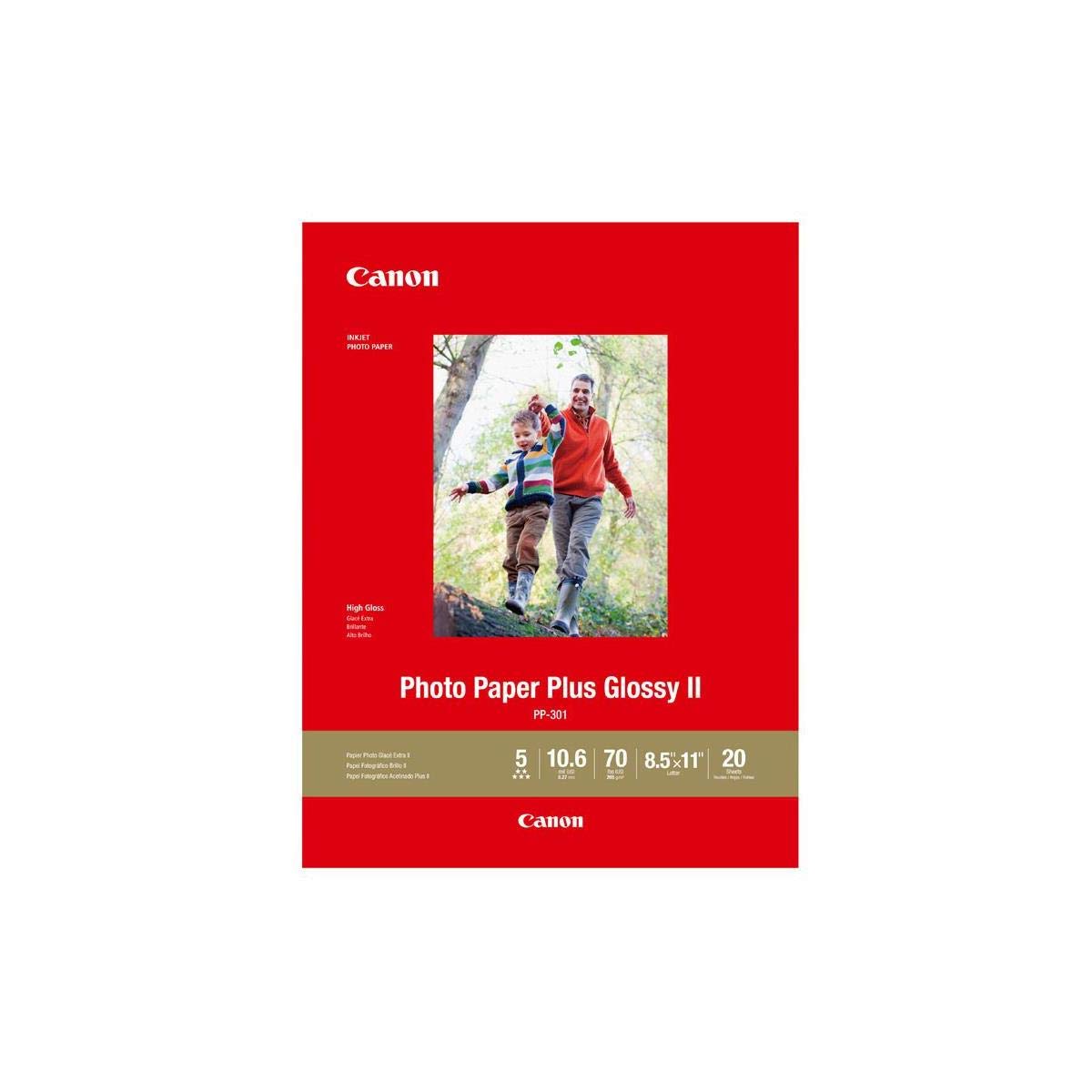 Canon 5 Pack PP301 Photo Paper Plus Glossy II Inkjet Paper
