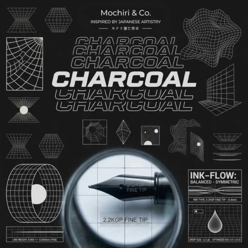 Image of Mochiri Co. Japan Charcoal Honeycomb Premium Fountain Pen I Long Writing Partner with Grip | Iridium Nib | Ideal for Festive & Corporate Gifting