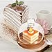 Cake Stand with Glass Dome Cake Serving Plate with Dome Wood Dessert Stand Tray Pastry Cheese Display Glass Dome Cloche Plate Centerpiece for Cream Cake Desert Salad 13CM