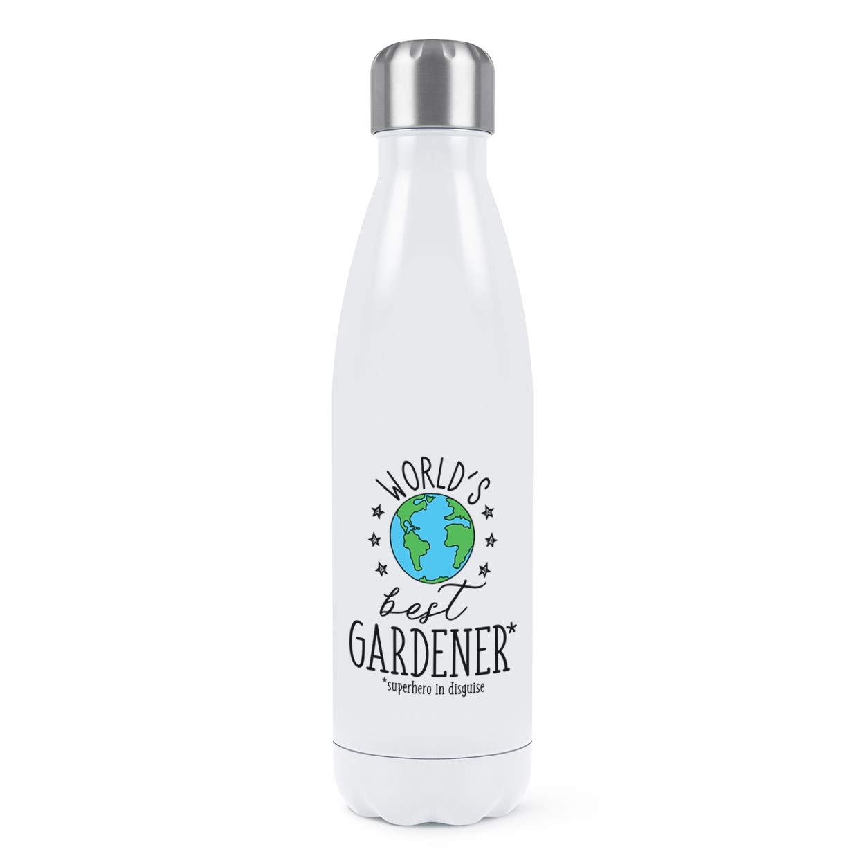 Cadeau Jardinier Bouteille Isotherme 500ml en Acier Inoxydable Blanc